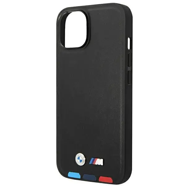 Case BMW BMHCP14M22PTDK iPhone 14 Plus 6.7 ’black / black Leather Stamp Tricolor - Cell phone cases