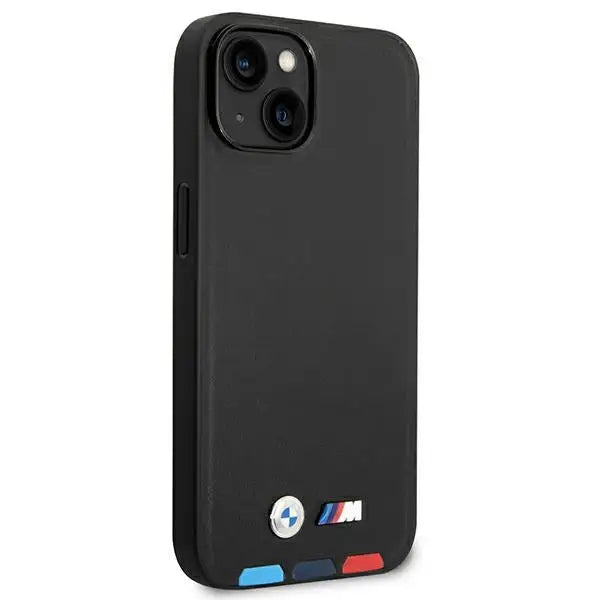 Case BMW BMHCP14M22PTDK iPhone 14 Plus 6.7 ’black / black Leather Stamp Tricolor - Cell phone cases