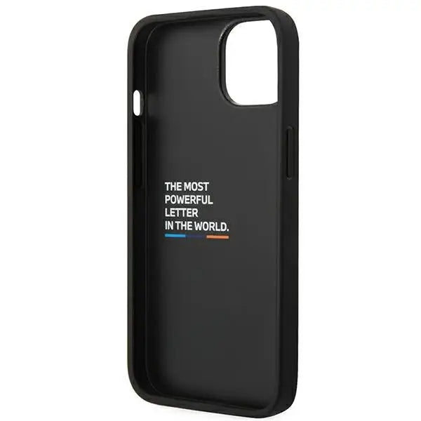 Case BMW BMHCP14M22PTDK iPhone 14 Plus 6.7 ’black / black Leather Stamp Tricolor - Cell phone cases