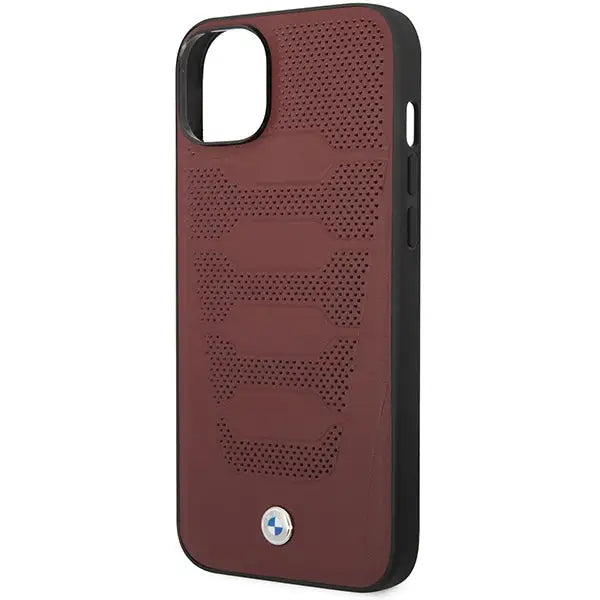 Case BMW BMHCP14S22RPSR iPhone 14 6.1’’ burgundy/burgundy Leather Seats Pattern - Cell phone cases