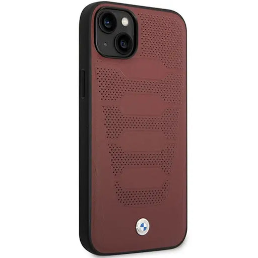 Case BMW BMHCP14S22RPSR iPhone 14 6.1’’ burgundy/burgundy Leather Seats Pattern - Cell phone cases