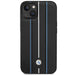 Case BMW BMHCP14S22RVSK iPhone 14 6.1’’ black/black hardcase Leather Stamp Blue Lines - Cell phone cases