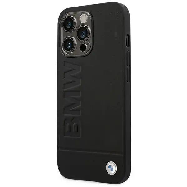 Case BMW BMHCP14XSLLBK iPhone 14 Pro Max 6.7 ’black / black Leather Stamp - Cell phone cases and covers<<<HurtelXML