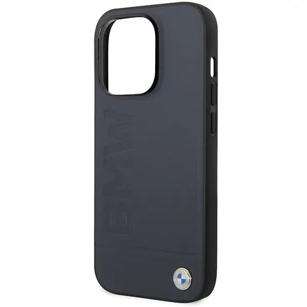 Case BMW BMHMP14LSLLNA iPhone 14 Pro 6.1’’ navy/navy hardcase Leather Hot Stamp MagSafe - Cell phone cases