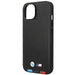 Case BMW BMHMP14S22PTDK iPhone 14 6.1 ’black / black Leather Stamp Tricolor Magsafe - Cell phone cases