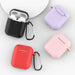 Case for AirPods 2 / AirPods 1 silicone soft cover for headphones + keychain carabiner pendant black (case D) - Cell