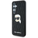 Case Karl Lagerfeld Leather Monogram Pin Logo Karl Head Samsung Galaxy S25 Plus black - Cell phone cases