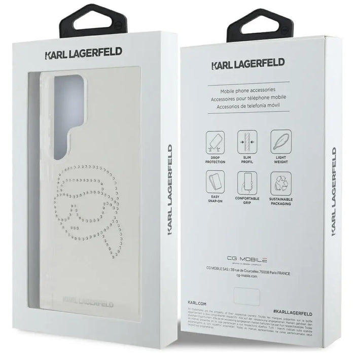 Case Karl Lagerfeld Rhinestones Karl Head Logo Samsung Galaxy S25 Ultra transparent - Cell phone cases
