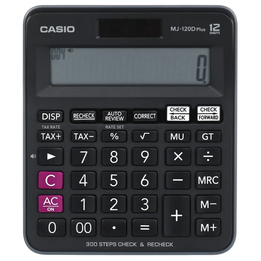 CASIO CALCULATOR OFFICE MJ-120D PLUS BLACK 12 DIGIT DISPLAY - CalculatorsARB-KLK<<<Office