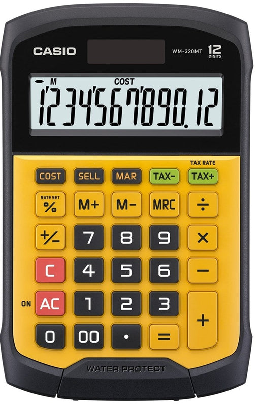 CASIO CALCULATOR OFFICE WATERPROOF WM-320MT-S 12-digit display. Removable keyboard 108.5x168.5 Waterproof