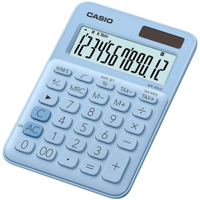 CALCULATOR CASIO MS-20UC 12 DGT BLUE