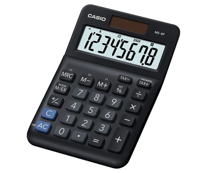 Casio MS-8F black office calculator