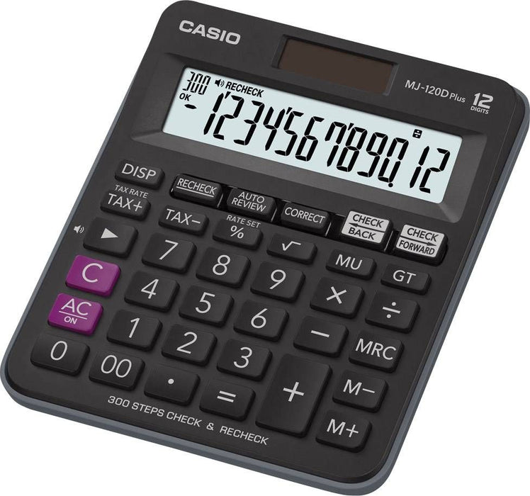 CASIO CALCULATOR OFFICE MJ-120D PLUS BLACK , 12 DIGIT DISPLAY