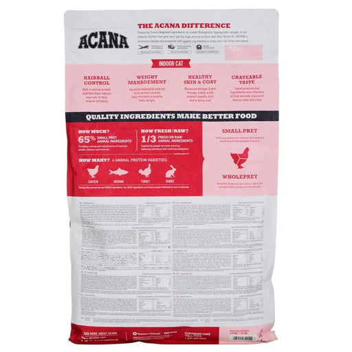 Cat food Acana Indoor Entrée Adult Chicken Turkey Fish Rabbit 4,5 Kg - Хранене на домашни любимци<<<Домашни