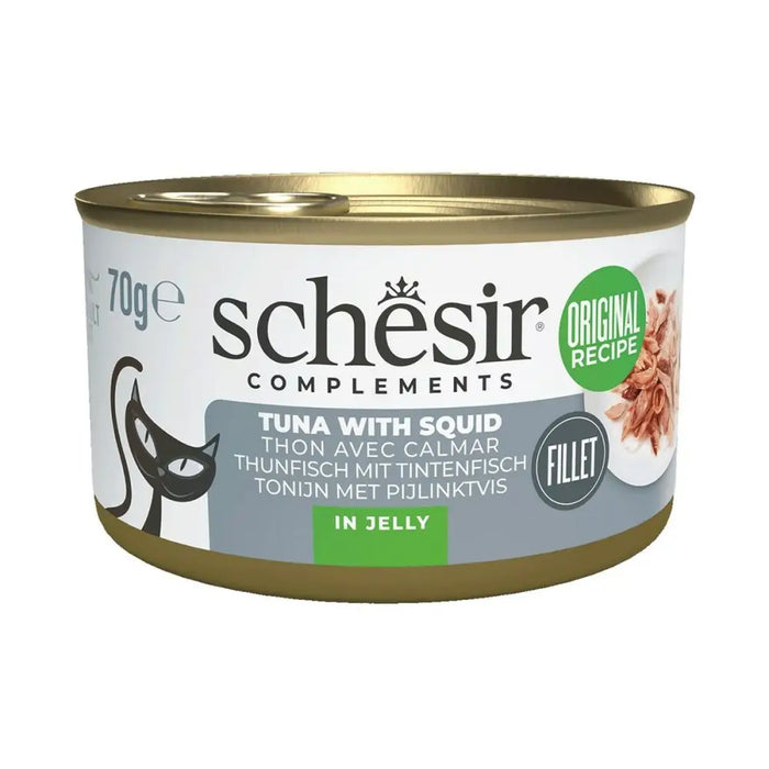Cat food Agras Pet Foods SCHESIR Complements Tuna with squids in jelly Fish 70 g - Хранене на домашни любимци<<<Домашни