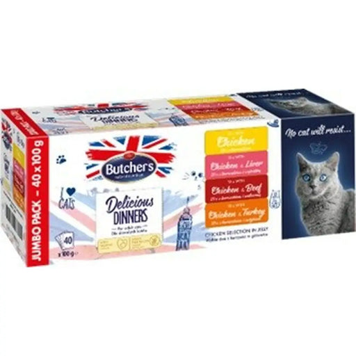 Cat food Butcher’s Delicious Chicken Turkey Veal Liver 40 x 100 g - Хранене на домашни любимци<<<Домашни Животни<<<Дом