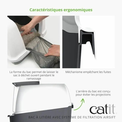 Cat Litter Box Catit Grey Detachable lid - Домашни Животни<<<Дом Градина<<<BigBuy&&&Играчки<<<Домашни Животни<<<Дом