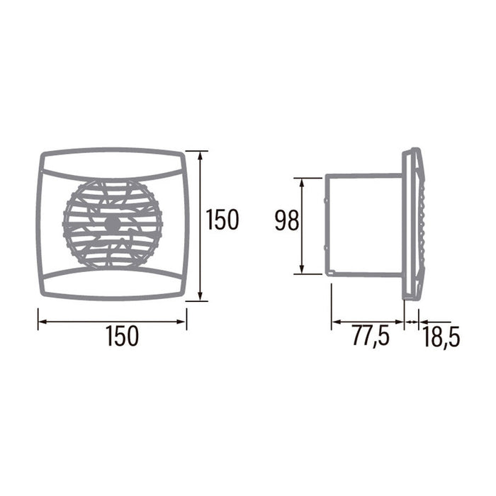 BATHROOM FAN CATA UC 10 STD BLACK