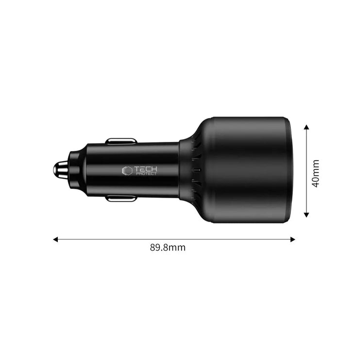 CC04 3-port PD130W car charger - black - Cell phone USB charger<<<HurtelXML