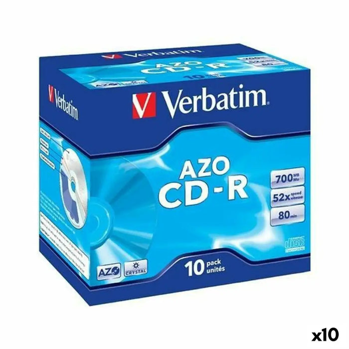CD-R Verbatim AZO 700 MB 52x 10 Pieces (10 Units) - Електроника Звук<<<Компютри| Електроника<<<BigBuy&&&CD и
