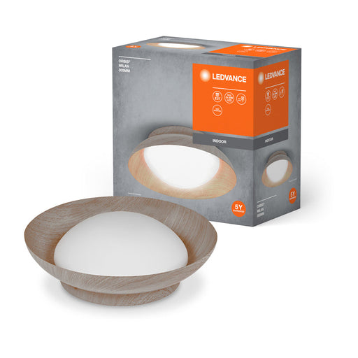 CEILING 2XE27 30.5CM WOOD LEDVANCE MILAN - Плафони<<<Вътрешно осветление<<<Мебели и