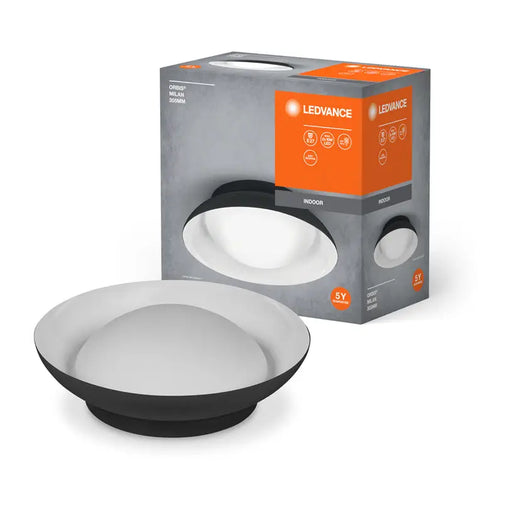 CEILING LIGHT 2XE27 30.5CM BLACK LEDVANCE MILAN - Плафони<<<Вътрешно осветление<<<Мебели и