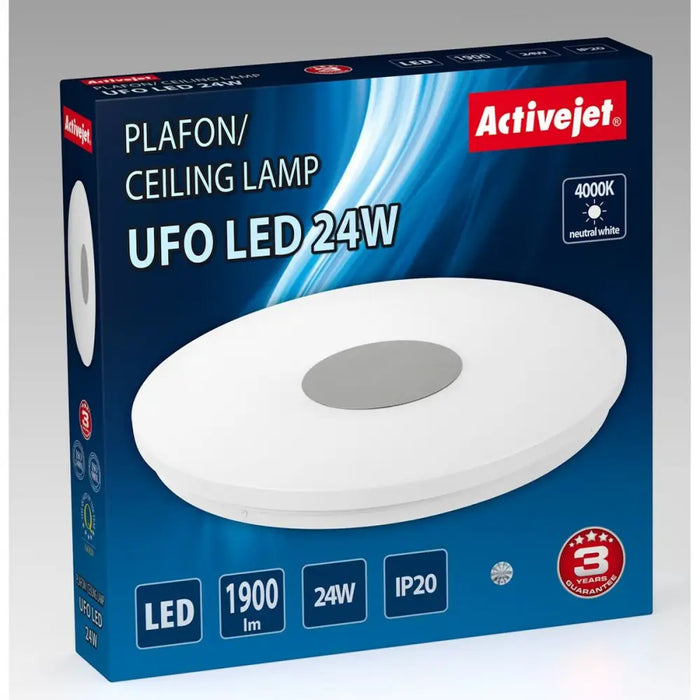 Ceiling Light Activejet AJE-UFO 24W White Silver 80 24 W Metal (4000 K) (1 Unit) - Лампи<<<Декорация и Осветление<<<Дом