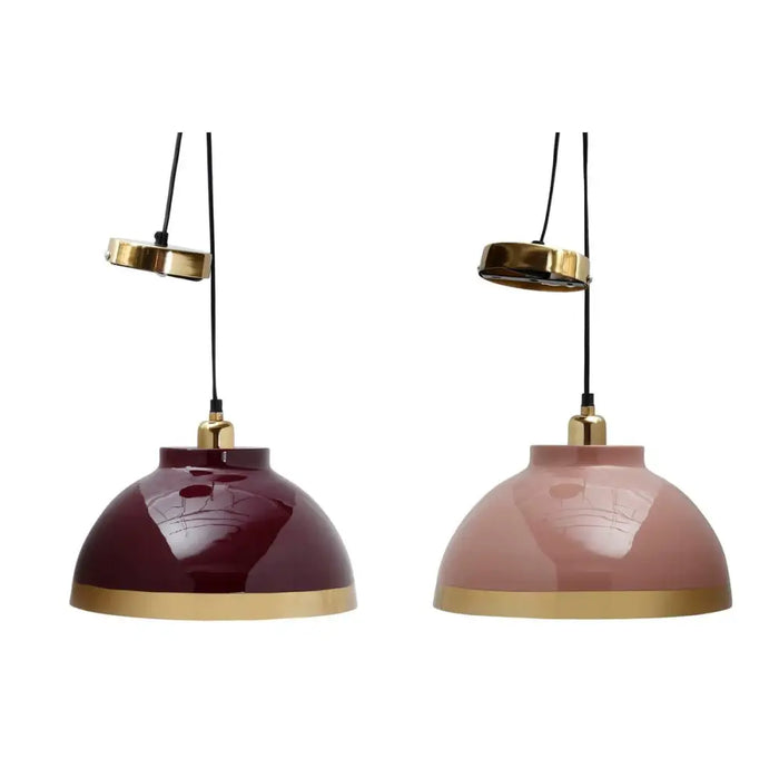 Ceiling Light DKD Home Decor 33 x 33 x 24 cm Pink Metal Lilac 50 W (2 Units) - Декорация и Осветление<<<Дом