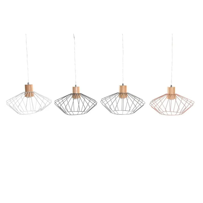 Ceiling Light DKD Home Decor 34 x 34 x 21 cm Silver Black Grey Pink Metal White 50 W 60 W Pinewood - Декорация и