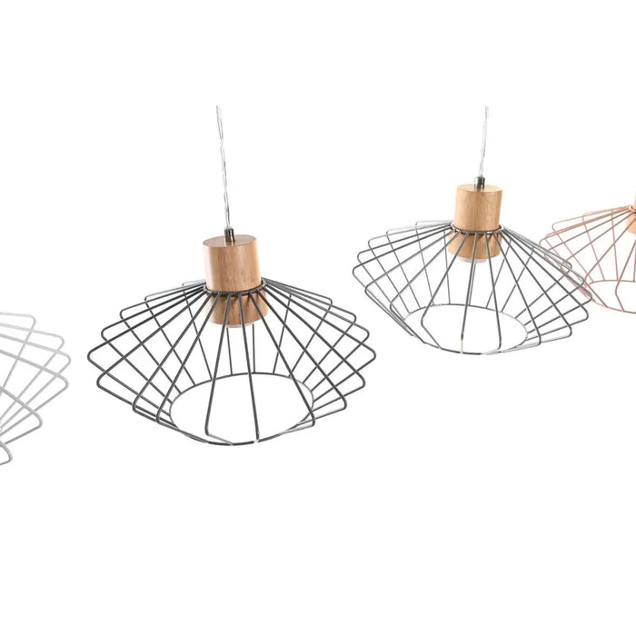 Ceiling Light DKD Home Decor 34 x 34 x 21 cm Silver Black Grey Pink Metal White 50 W 60 W Pinewood - Декорация и