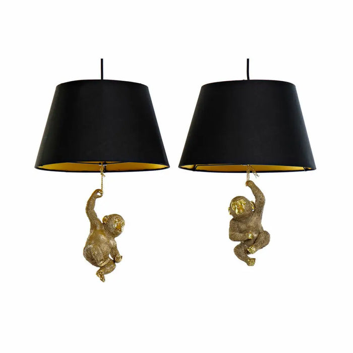 Ceiling Light DKD Home Decor 35,5 x 35,5 x 51 cm Golden Resin Colonial 220 V 50 W Monkey (2 Units) - Декорация и