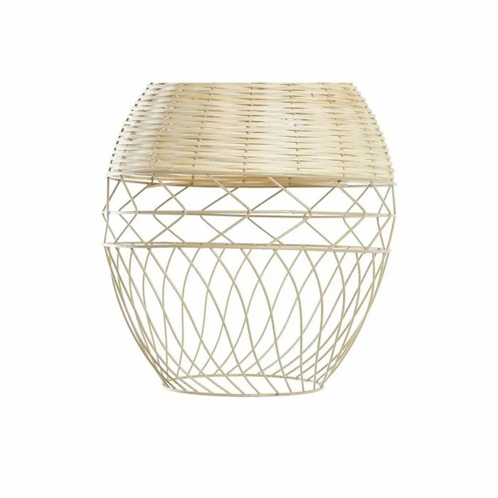Ceiling Light DKD Home Decor Metal White Light brown Rattan 50 W (30 x 30 x 38 cm) - Декорация и Осветление<<<Дом