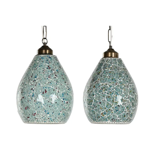 Ceiling Light Home ESPRIT Green Sky blue Metal Crystal 25 W 23 x 23 x 66 cm (2 Units) - Декорация и Осветление<<<Дом