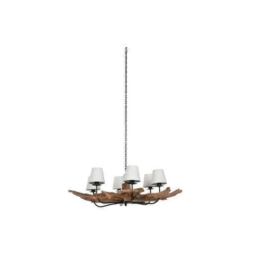 Ceiling Light Home ESPRIT Iron Teak 130 X 130 X 35 cm - Декорация и Осветление<<<Дом