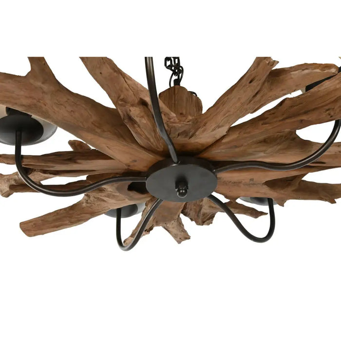 Ceiling Light Home ESPRIT Iron Teak 90 x 90 x 35 cm - Декорация и Осветление<<<Дом Градина<<<BigBuy&&&Лампи<<<Декорация
