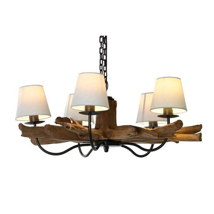 Ceiling Light Home ESPRIT Iron Teak 90 x 90 x 35 cm - Декорация и Осветление<<<Дом Градина<<<BigBuy&&&Лампи<<<Декорация
