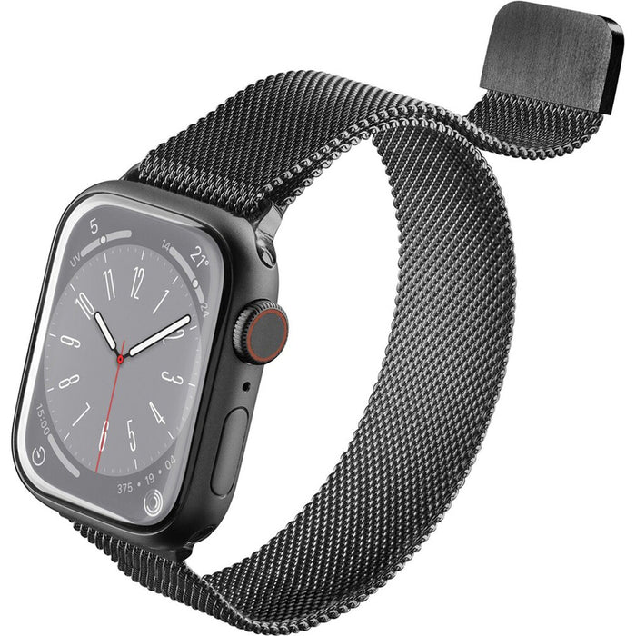 Stainless steel strap with magnetic clasp CELLULAR LINE for Smart Watch APPLE 42/44/45/49 mm - Black