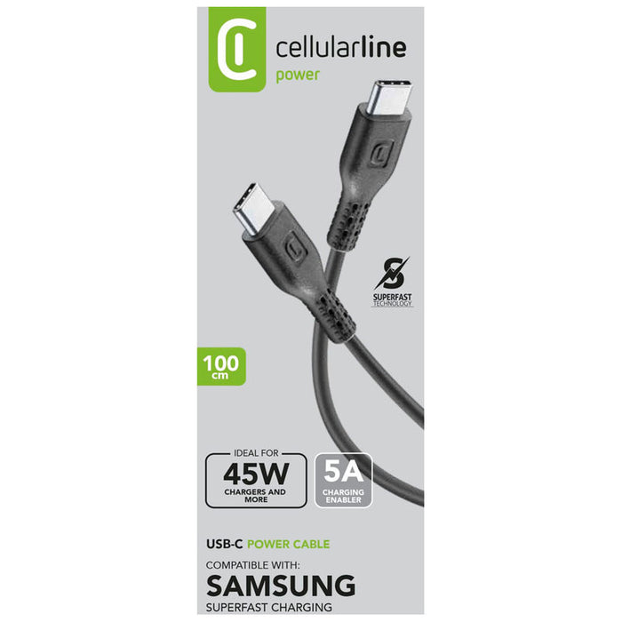 CABLE USB-C TO USB-C 5A 45W 1 m BLACK