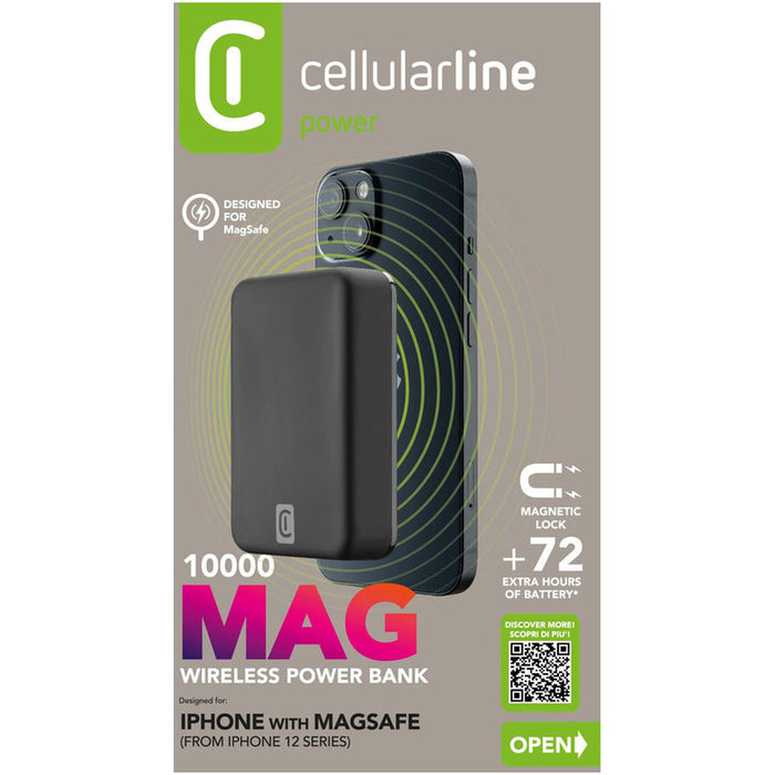 CELLULAR LINE WIRELESS EXTERNAL BATTERY FOR DEVICES WITH MAGSAFE TECHNOLOGY 10000 mAh