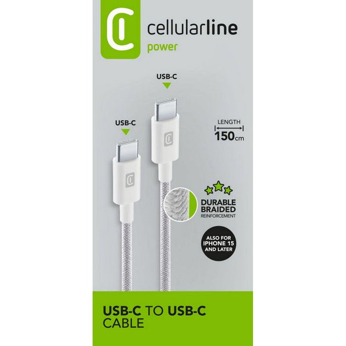 CABLE USB-C TO USB-C 1.5 m WHITE