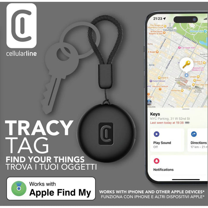 CELLULAR LINE TRACY TAG FOR IOS BLACK