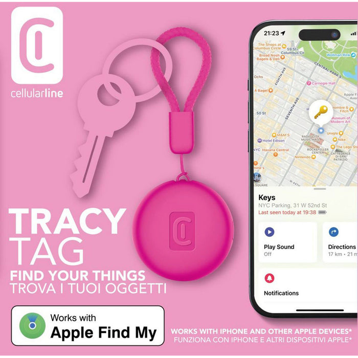 CELLULAR LINE TRACY TAG FOR IOS PINK
