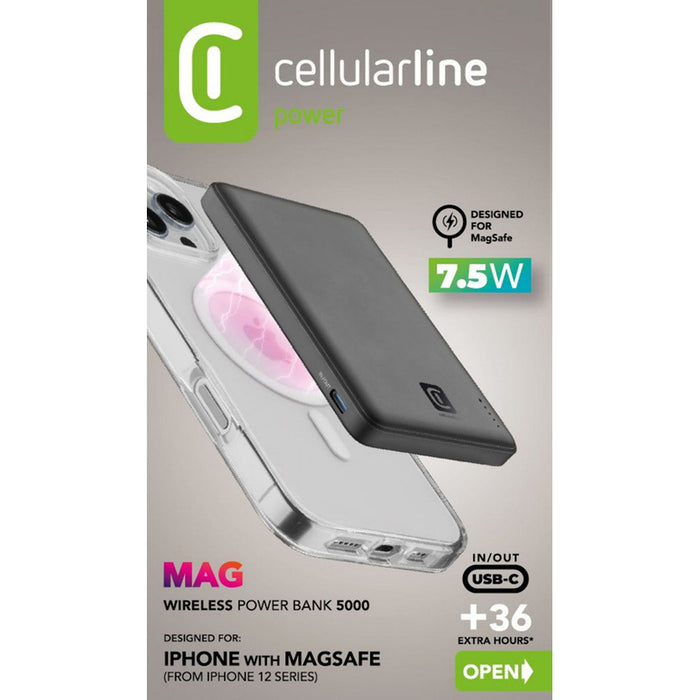 WIRELESS EXTERNAL BATTERY CELLULAR LINE 5000 mAh PBNEWMAG5000K
