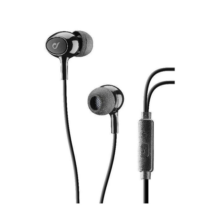 Headphones with microphone Cellularline ACOUSTIC black, IN-EAR (PLUGS)