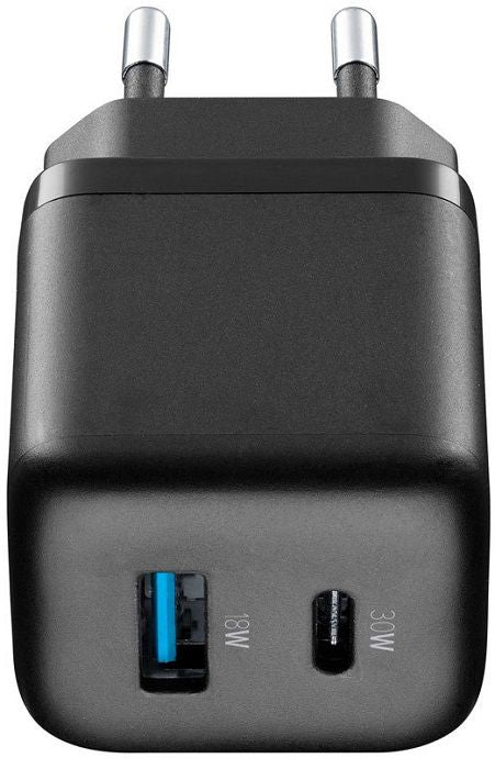 CHARGER 220V 30W PD GAN USB+TYPE-C BK^