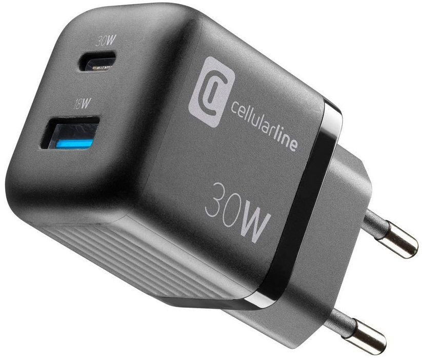 CHARGER 220V 30W PD GAN USB+TYPE-C BK^