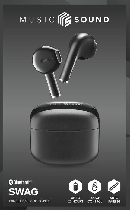 True wireless headphones CELLULAR LINE TWS SWAG WIRELESS CONNECTION, BLACK