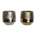Centerpiece DKD Home Decor Golden Silver Aluminium 19 x 19 x 20 cm (2 Units) - Декорация и Осветление<<<Дом