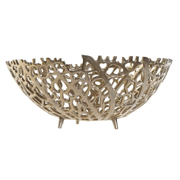 Centerpiece Home ESPRIT Golden Aluminium 34 X 34 X 12 cm - Украса за средата на масата и вази<<<Декорация и