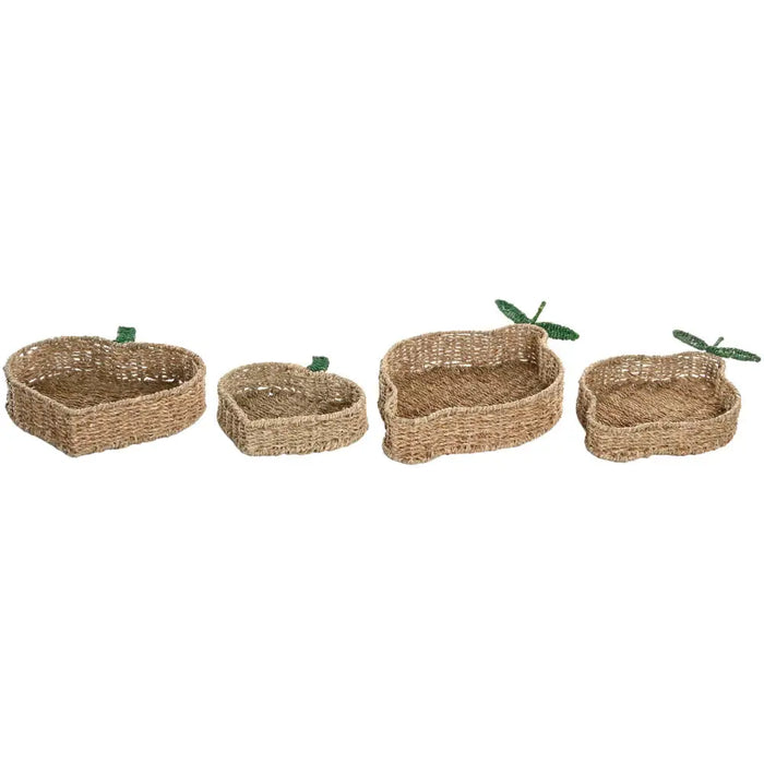 Centerpiece Home ESPRIT Green Natural Metal Natural Fibre 33 X 32 X 8 CM (2 Units) - Декорация и Осветление<<<Дом